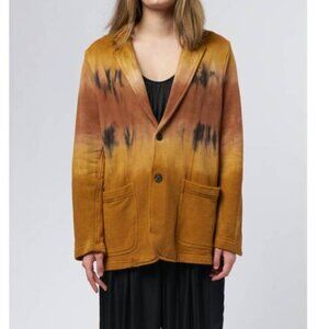 RAQUEL ALLEGRA Handmade Cotton Boyfriend Blazer in Bengal Tiger Tie Dye Size M